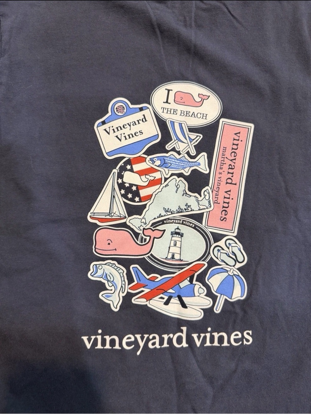Vineyard Vines Navy Kids' Long-Sleeve Graphic Tee Boys M